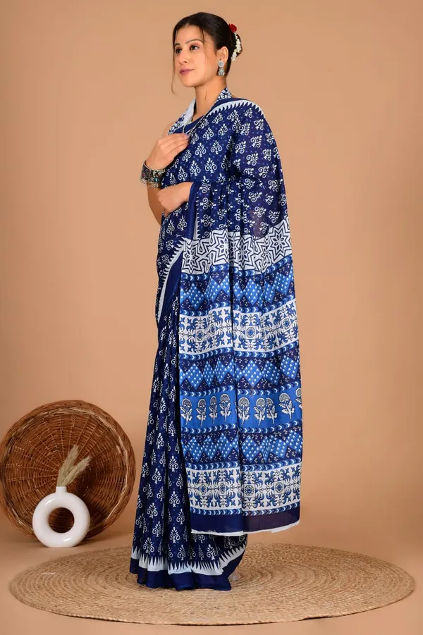 Blue_Soft_Mulmul_Cotton_Saree