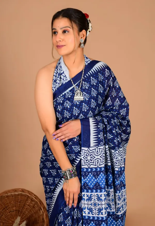 Blue_Soft_Mulmul_Cotton_Saree