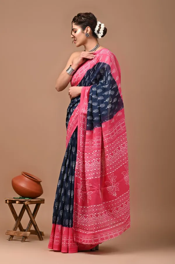 Navy_Blue_Soft_Mulmul_Cotton_Saree