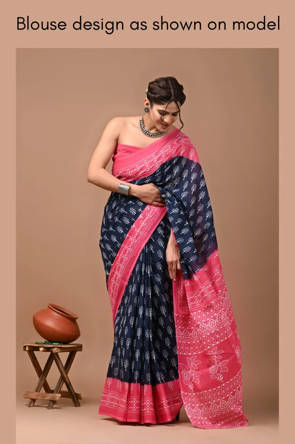 Navy_Blue_Soft_Mulmul_Cotton_Saree