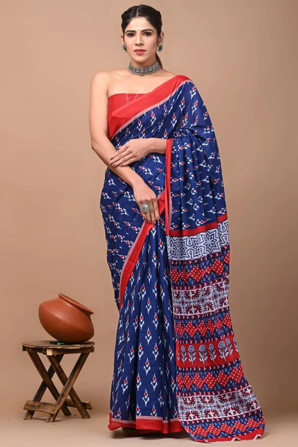 Navy_Blue_Soft_Mulmul_Cotton_Saree