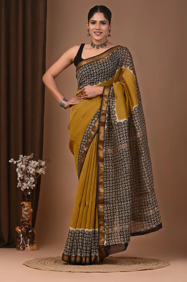 Mustard_Yellow_Premium_Maheshwari_Silk_Saree_For_Women