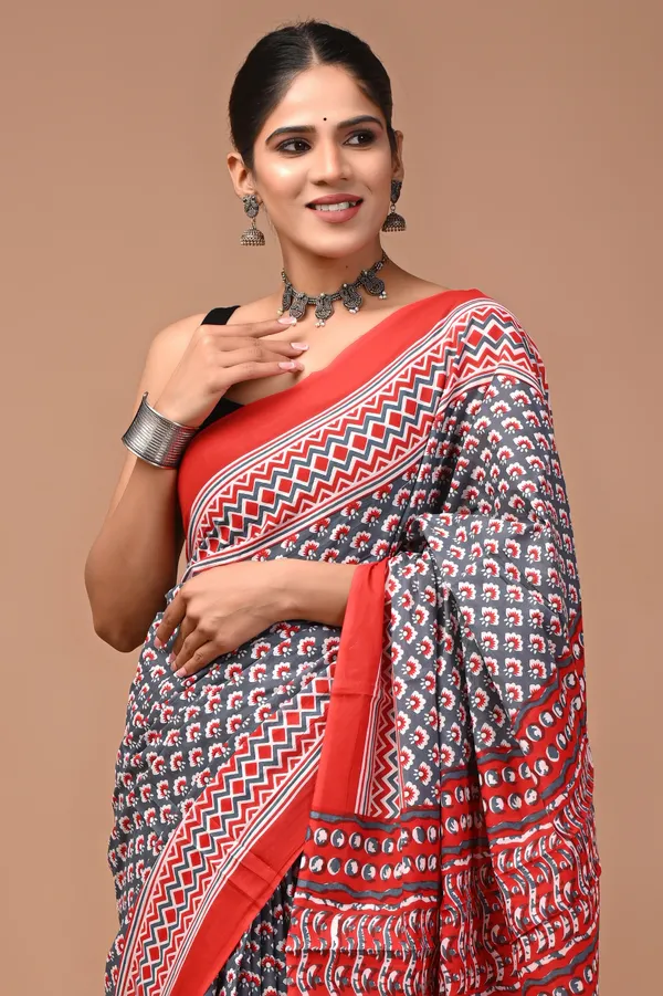 Grey_Soft_Mulmul_Cotton_Saree