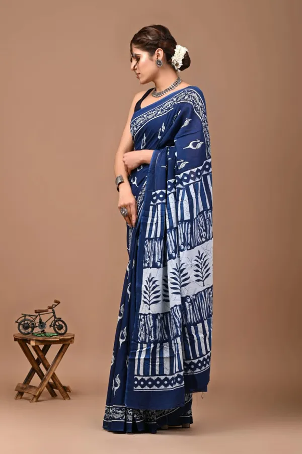 Navy_Blue_Soft_Mulmul_Cotton_Saree