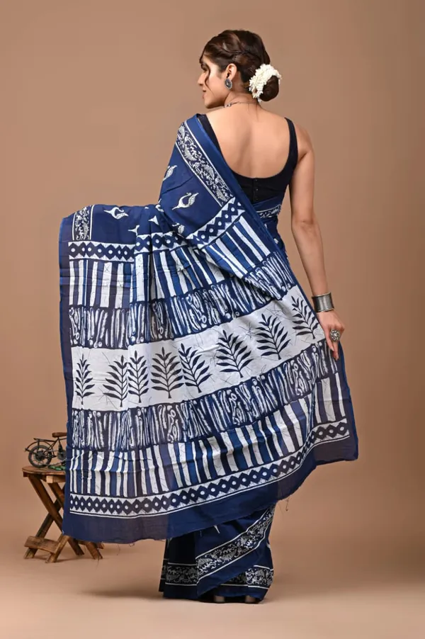 Navy_Blue_Soft_Mulmul_Cotton_Saree