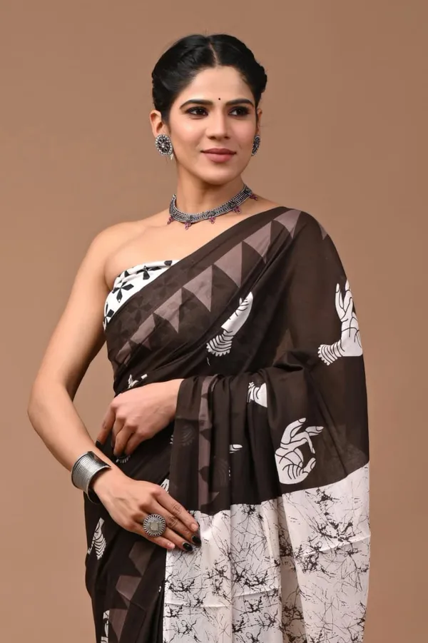 Dark_Brown_Soft_Mulmul_Cotton_Saree