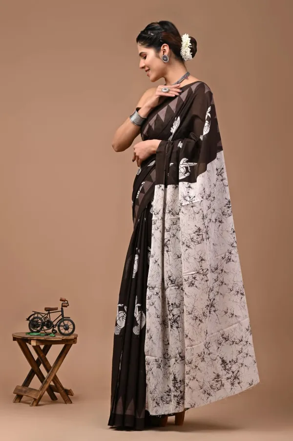 Dark_Brown_Soft_Mulmul_Cotton_Saree