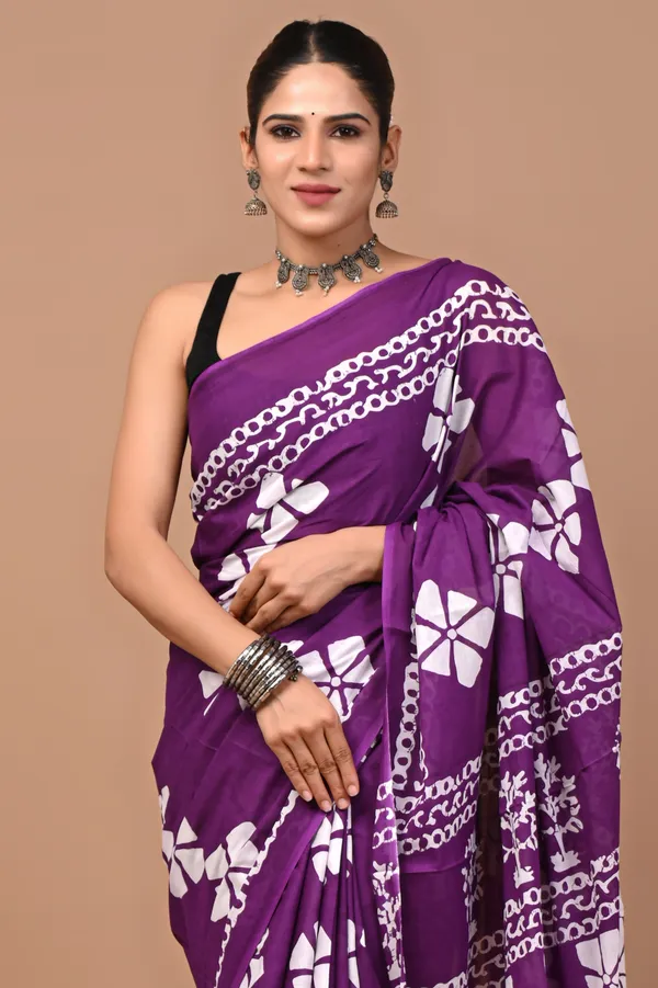 Purple_Soft_Mulmul_Cotton_Saree