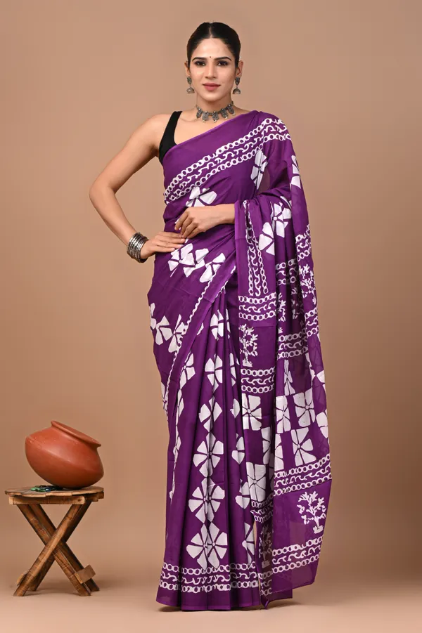 Purple_Soft_Mulmul_Cotton_Saree