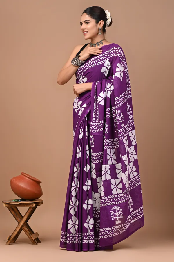 Purple_Soft_Mulmul_Cotton_Saree