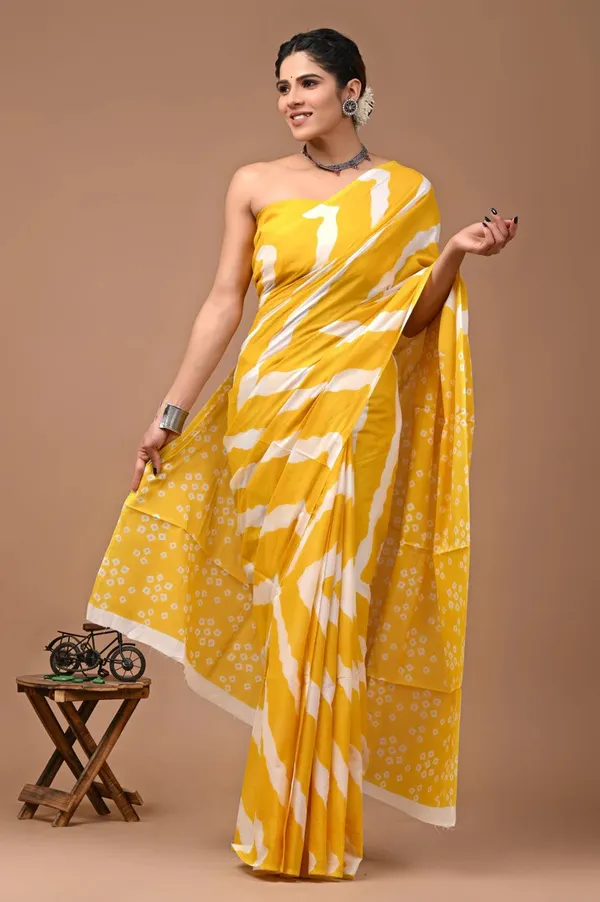 Bright_Yellow_Soft_Mulmul_Cotton_Saree
