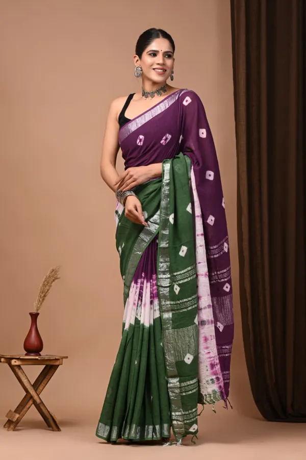 Purple_Trendy_Linen_Saree_For_Women