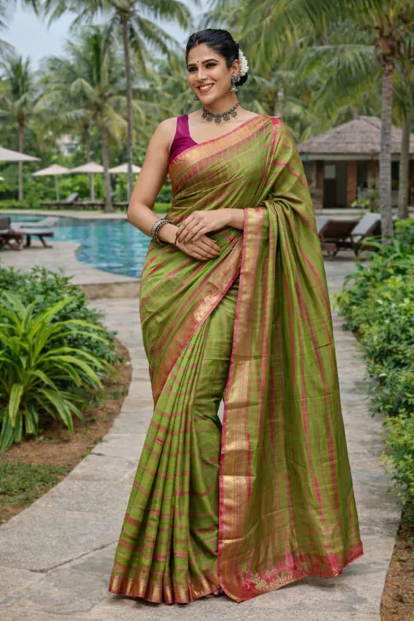 Olive_Green_Premium_Maheshwari_Silk_Saree