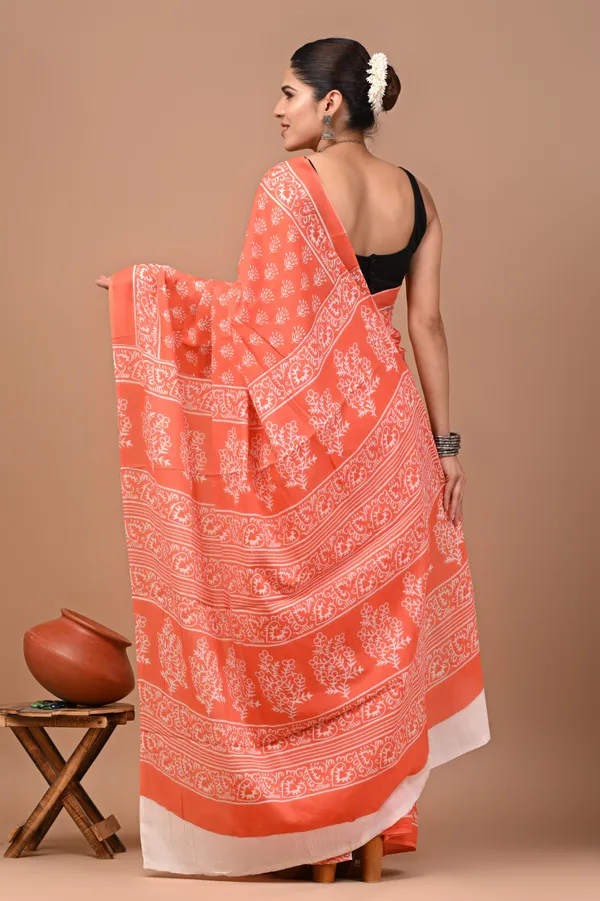 Orange_Soft_Mulmul_Cotton_Saree
