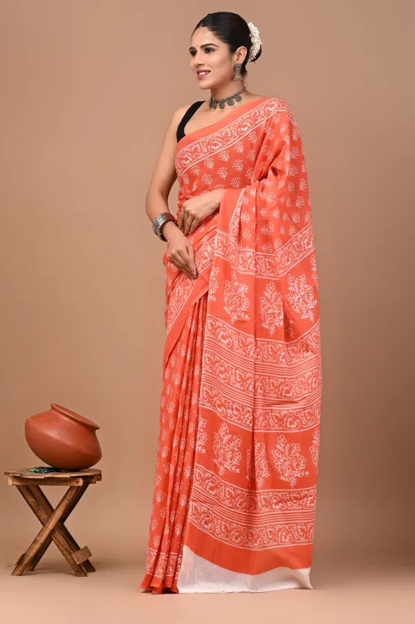 Orange_Soft_Mulmul_Cotton_Saree
