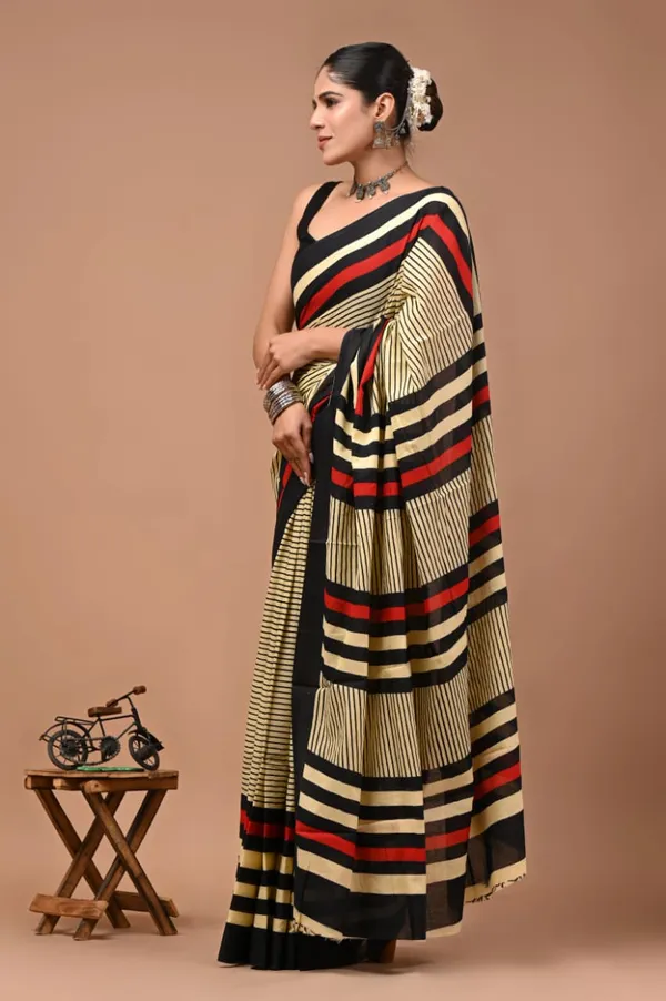 Cream_Soft_Mulmul_Cotton_Saree