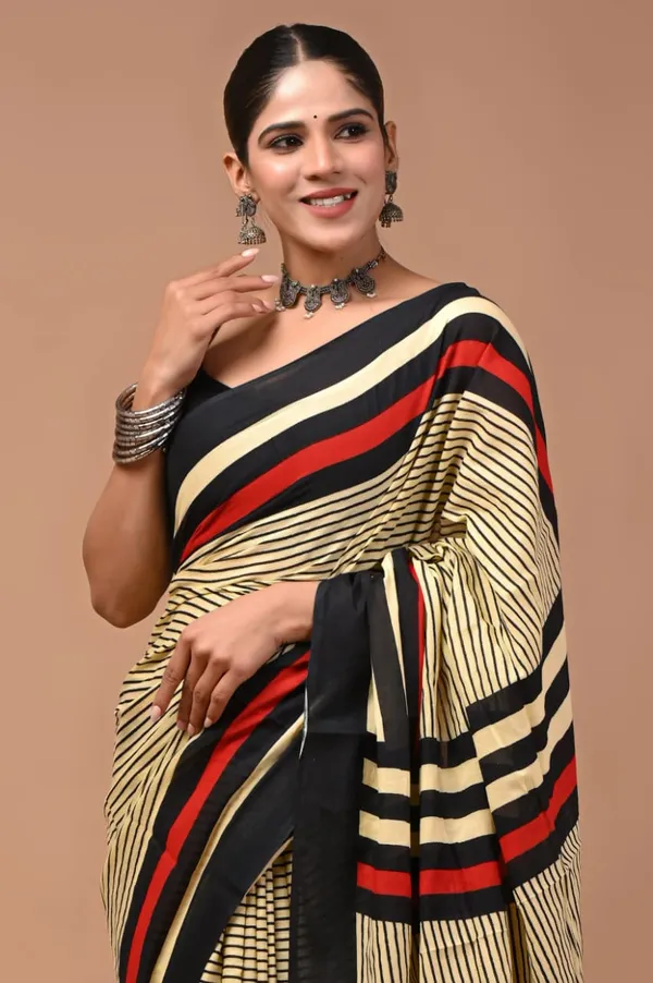 Cream_Soft_Mulmul_Cotton_Saree