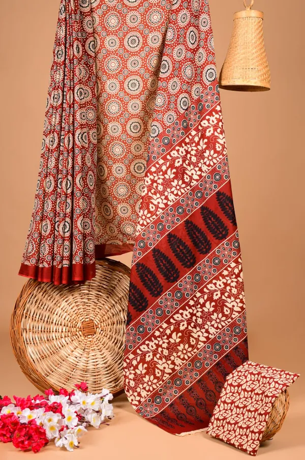 Maroon_Soft_Mulmul_Cotton_Saree