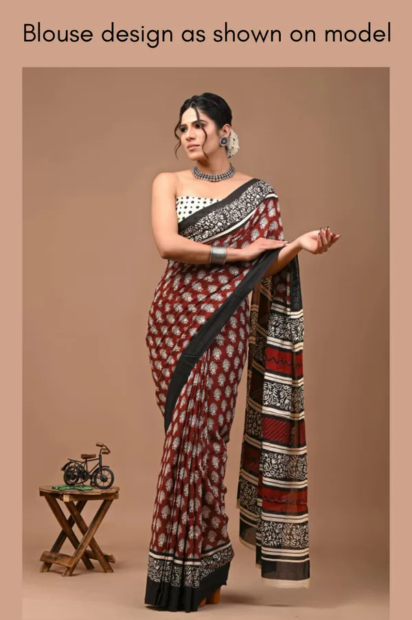 Maroon_Soft_Mulmul_Cotton_Saree