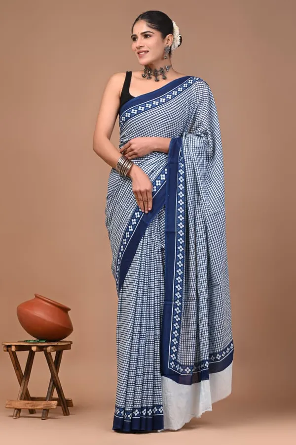 Navy_Blue_Soft_Mulmul_Cotton_Saree