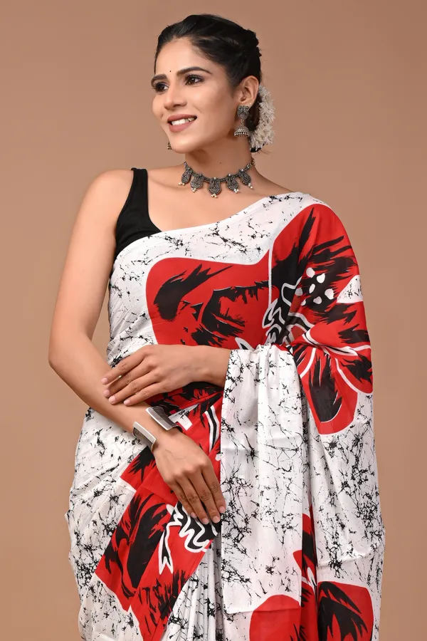 White_Soft_Mulmul_Cotton_Saree