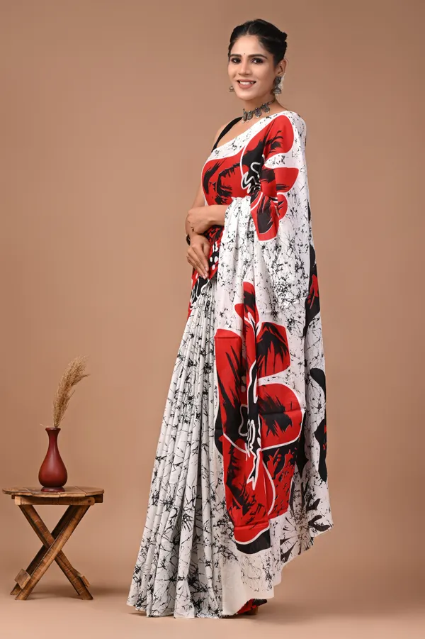 White_Soft_Mulmul_Cotton_Saree