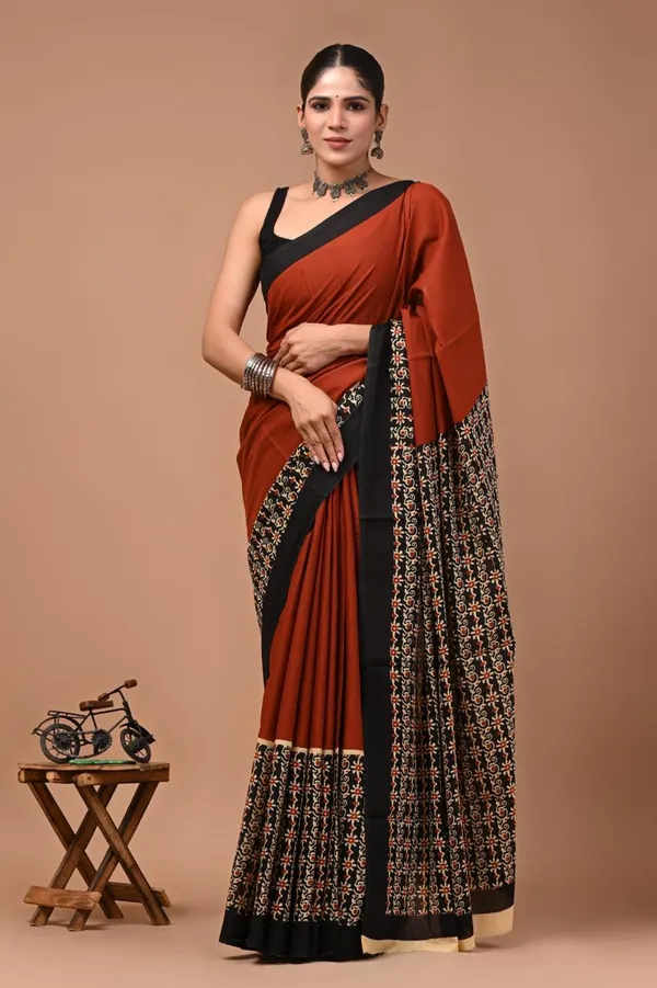Maroon_Soft_Mulmul_Cotton_Saree
