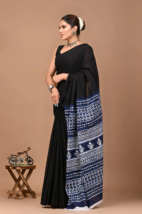 Black_Soft_Mulmul_Cotton_Saree