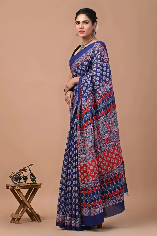 Royal_Blue_Soft_Mulmul_Cotton_Saree