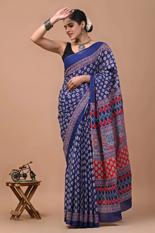 Royal_Blue_Soft_Mulmul_Cotton_Saree