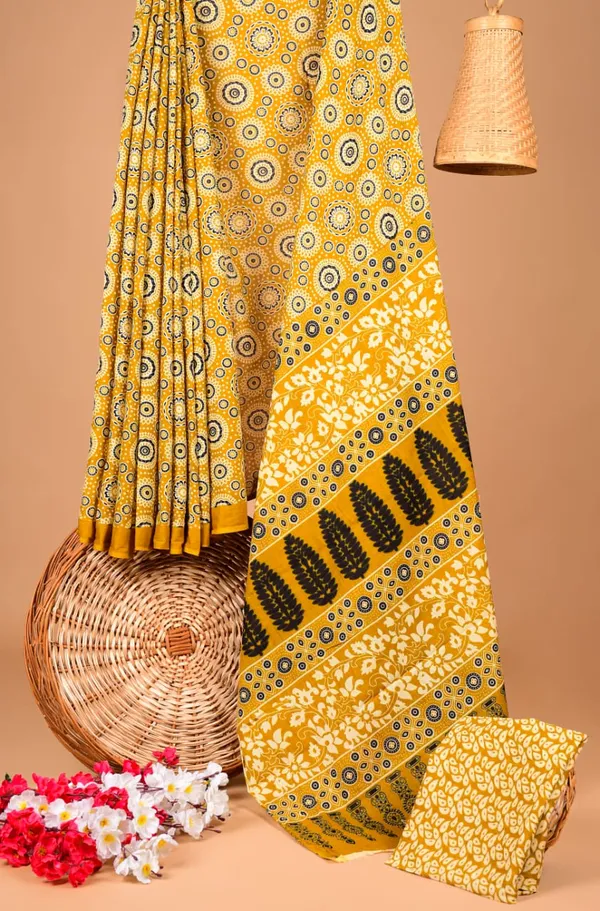 Mustard_Yellow_Soft_Mulmul_Cotton_Saree