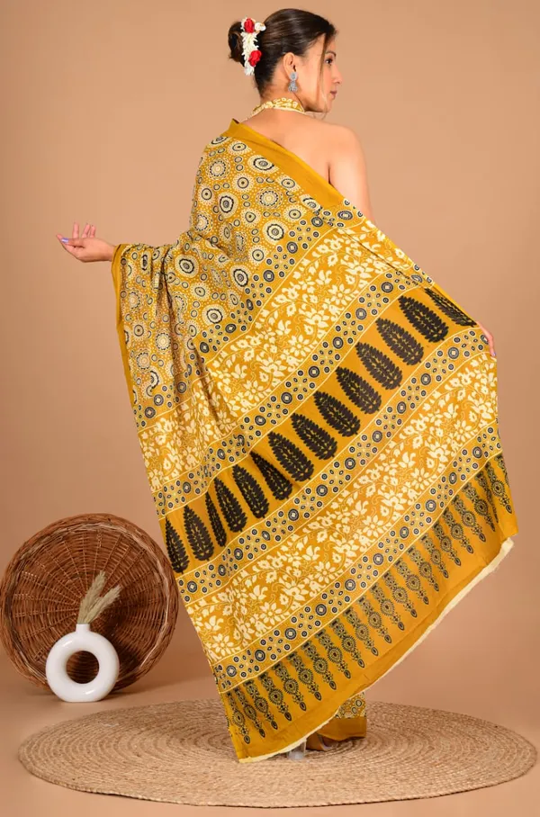 Mustard_Yellow_Soft_Mulmul_Cotton_Saree