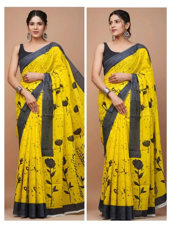 Mustard_Yellow_Soft_Mulmul_Cotton_Saree