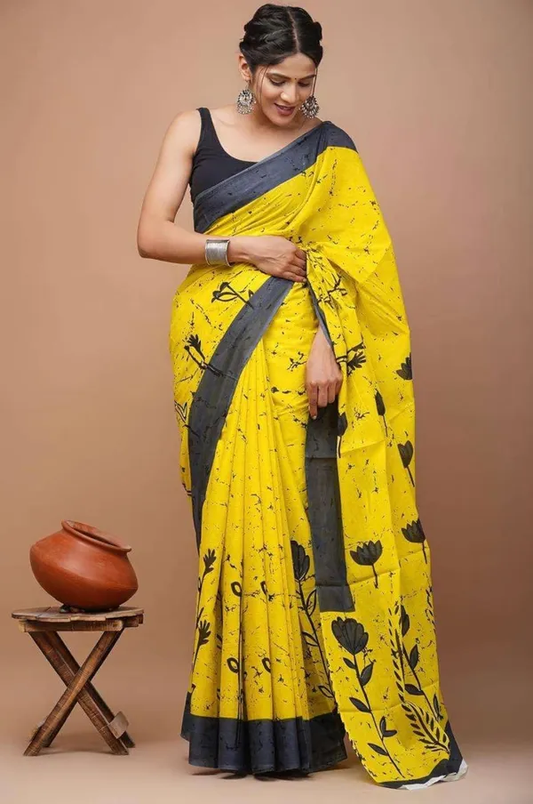 Mustard_Yellow_Soft_Mulmul_Cotton_Saree