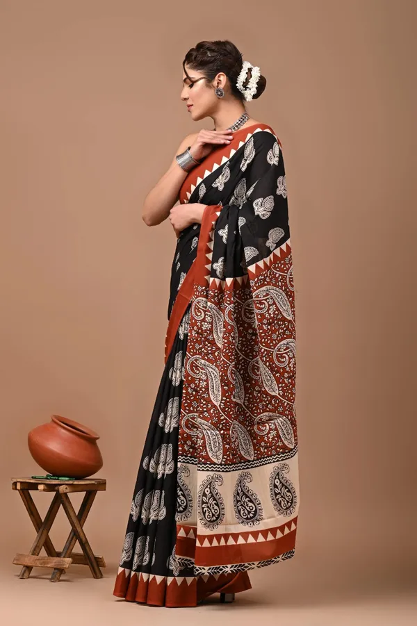 Black_Soft_Mulmul_Cotton_Saree_For_Women