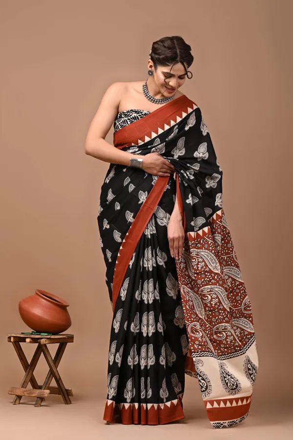 Black_Soft_Mulmul_Cotton_Saree_For_Women