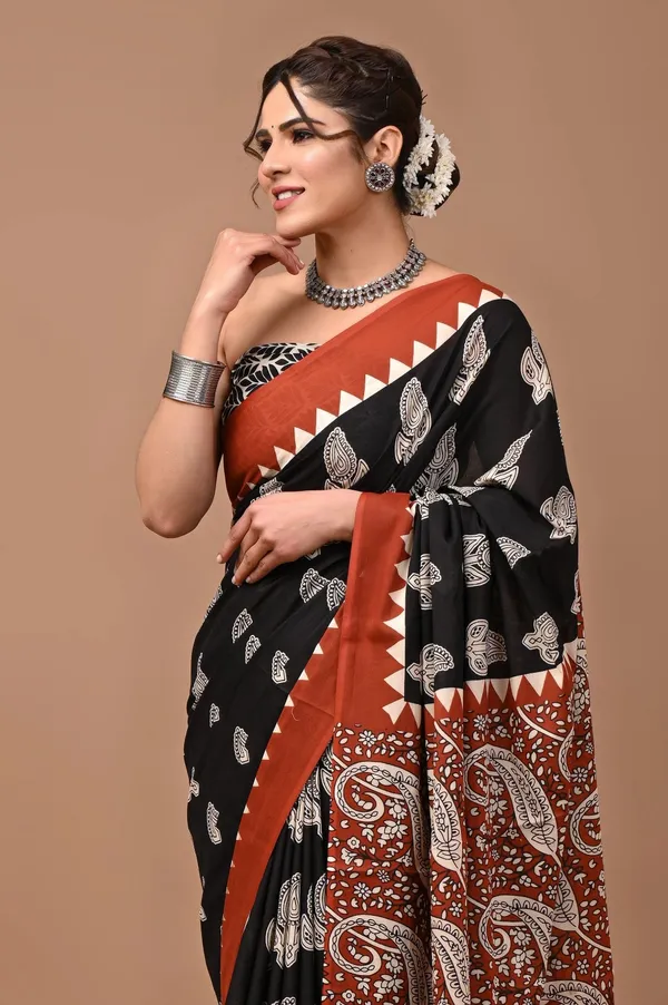 Black_Soft_Mulmul_Cotton_Saree_For_Women