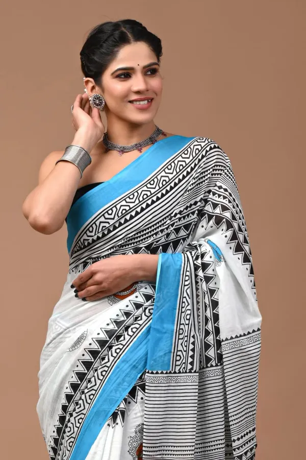White_Soft_Mulmul_Cotton_Saree