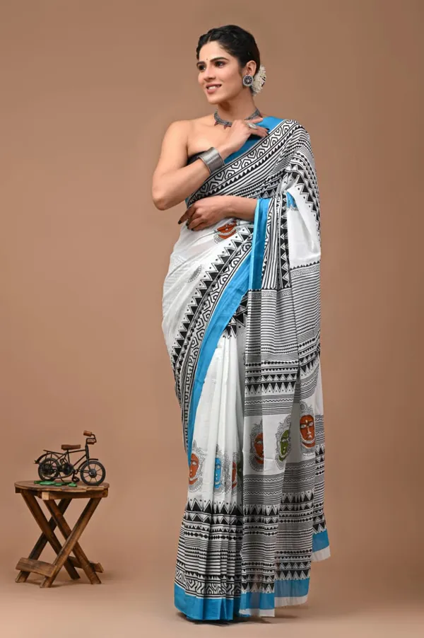 White_Soft_Mulmul_Cotton_Saree