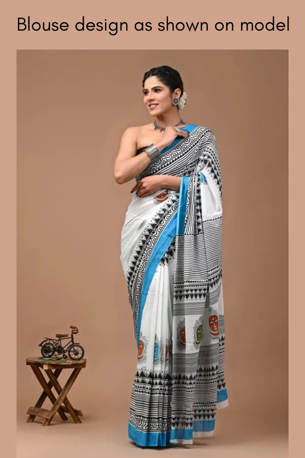 White_Soft_Mulmul_Cotton_Saree