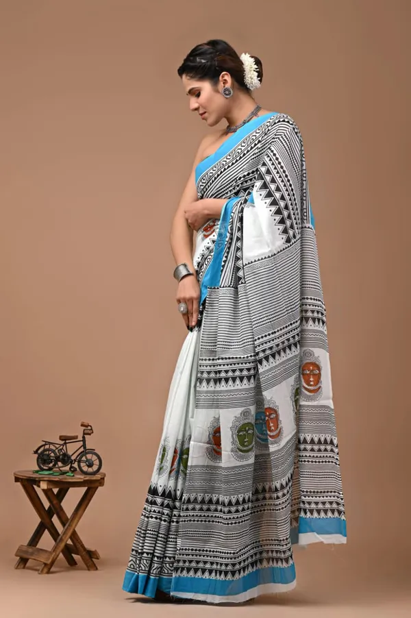 White_Soft_Mulmul_Cotton_Saree
