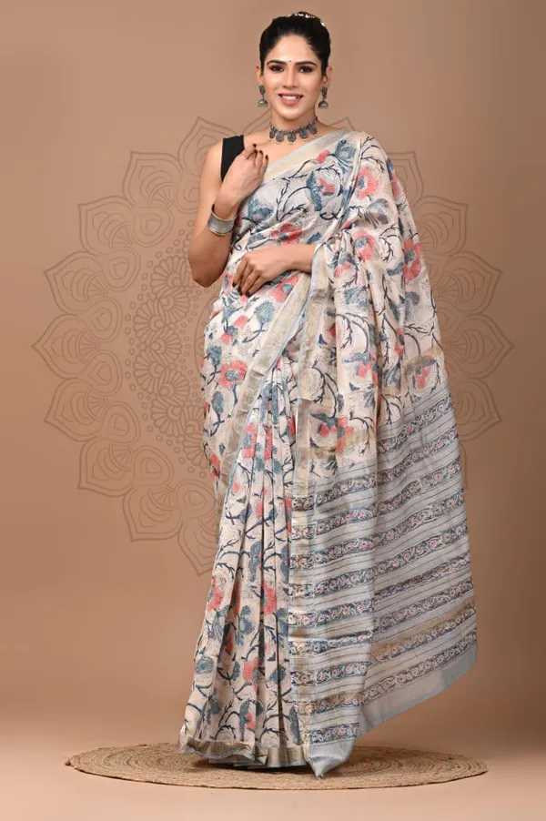 White_Premium_Maheshwari_Silk_Saree