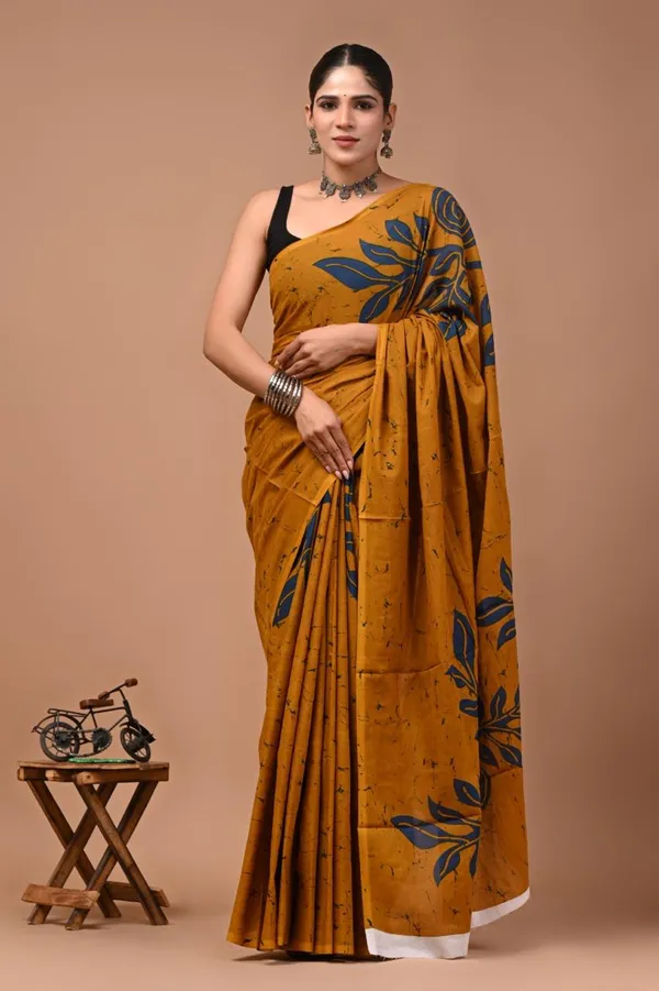 Mustard_Yellow_Soft_Mulmul_Cotton_Saree