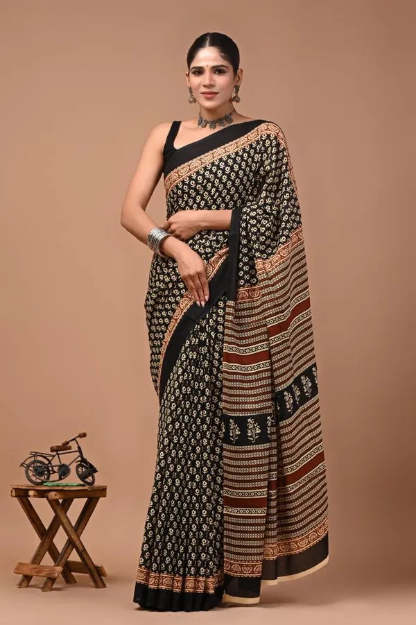 Black_Soft_Mulmul_Cotton_Saree