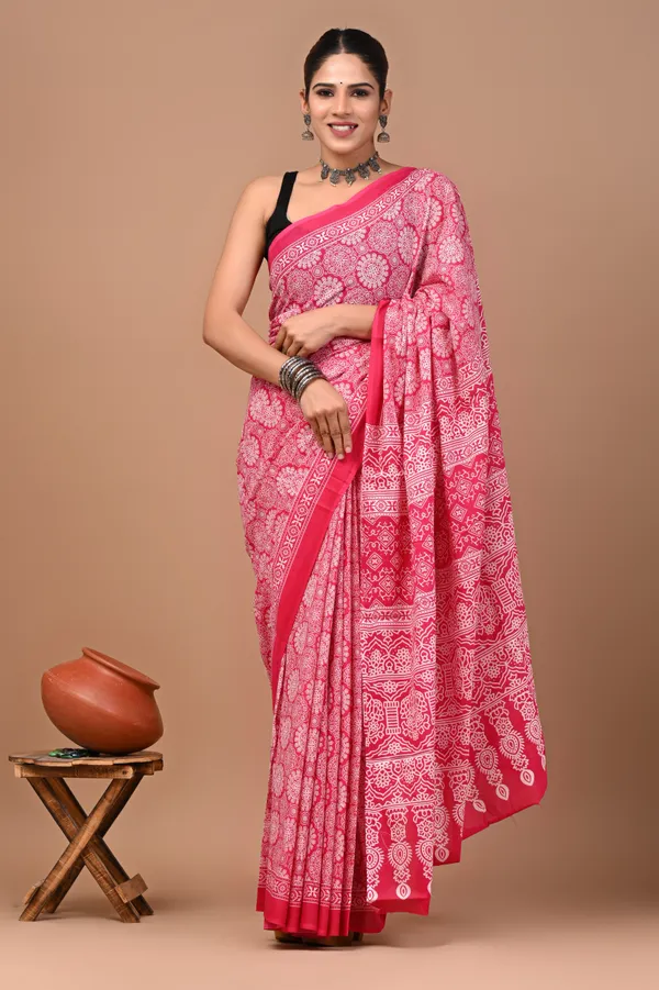 Pink_Soft_Mulmul_Cotton_Saree