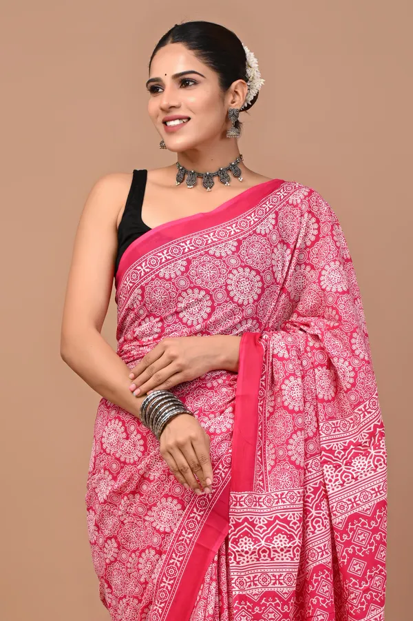 Pink_Soft_Mulmul_Cotton_Saree