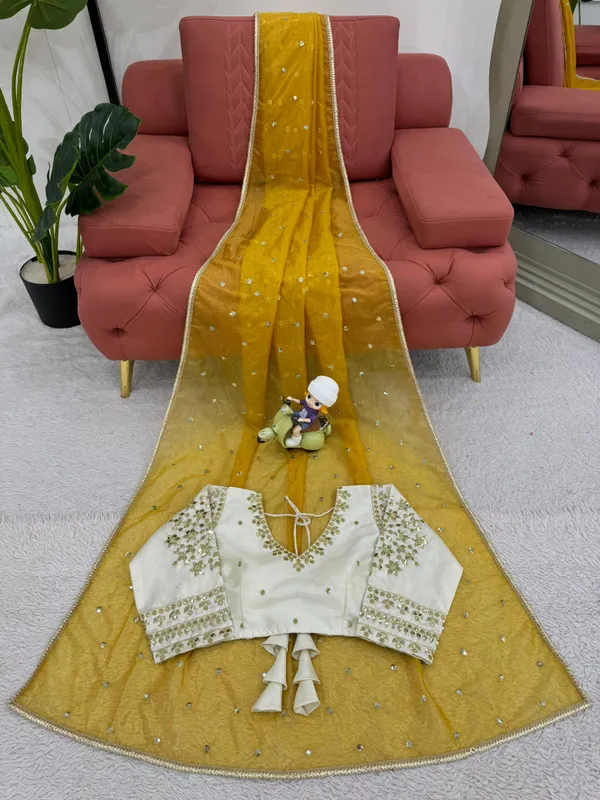 Golden_Mustard_-_The_Golden_Affair_|_Designer_Heavy_Twill_Net_Thread_&_Sequin_Saree_with_Bangalore_Silk_Stitched_Blouse