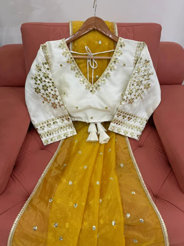Golden_Mustard_-_The_Golden_Affair_|_Designer_Heavy_Twill_Net_Thread_&_Sequin_Saree_with_Bangalore_Silk_Stitched_Blouse