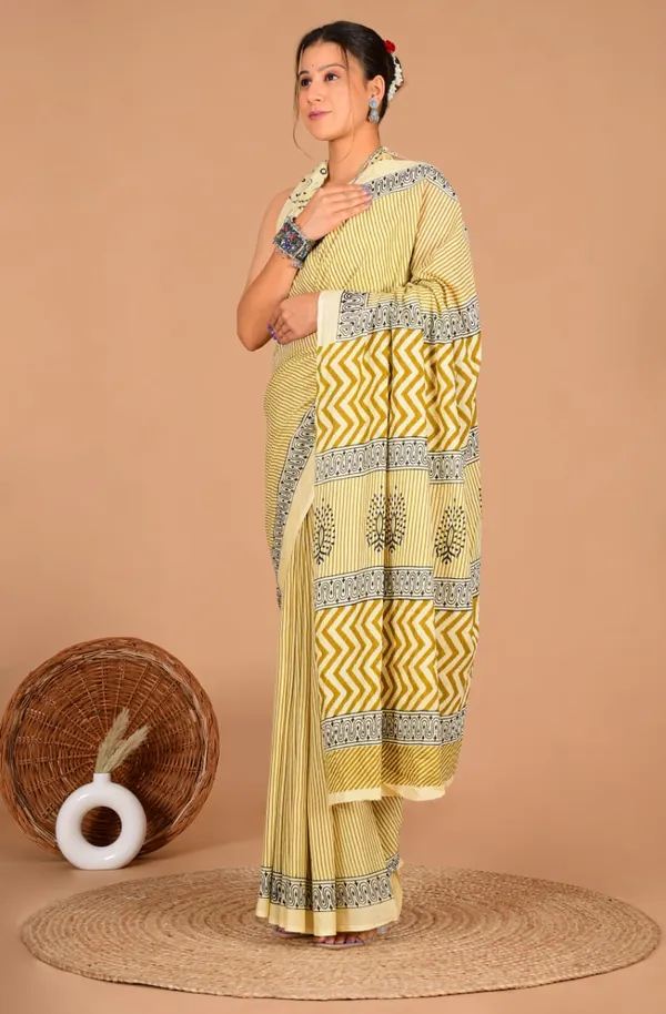 Cream_Soft_Mulmul_Cotton_Saree