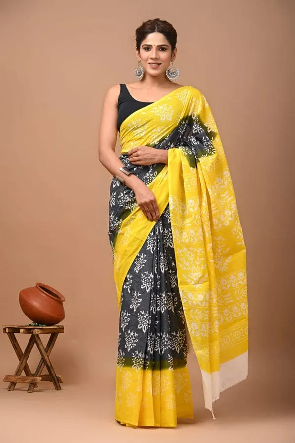 Charcoal_Grey_Soft_Mulmul_Cotton_Saree